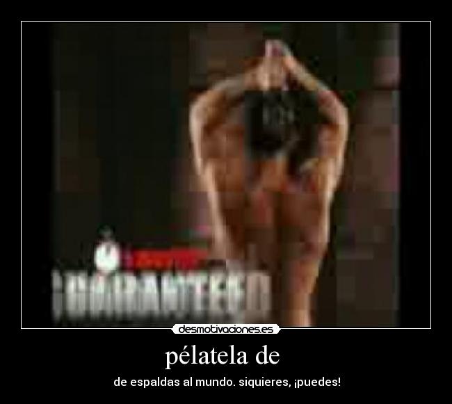 pélatela de - de espaldas al mundo. siquieres, ¡puedes!