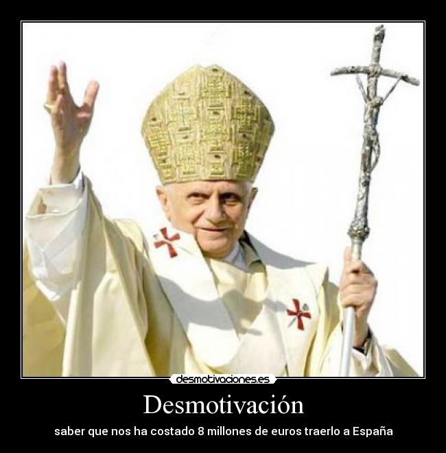 Desmotivación - saber que nos ha costado 8 millones de euros traerlo a España