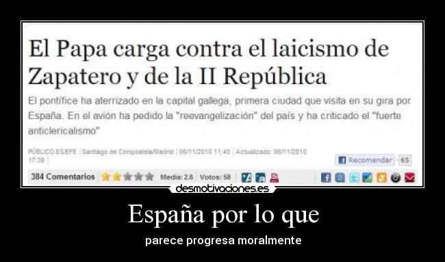 España por lo que - parece progresa moralmente
