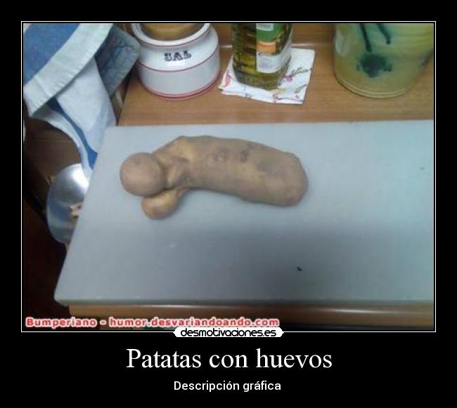 Patatas con huevos - Descripción gráfica