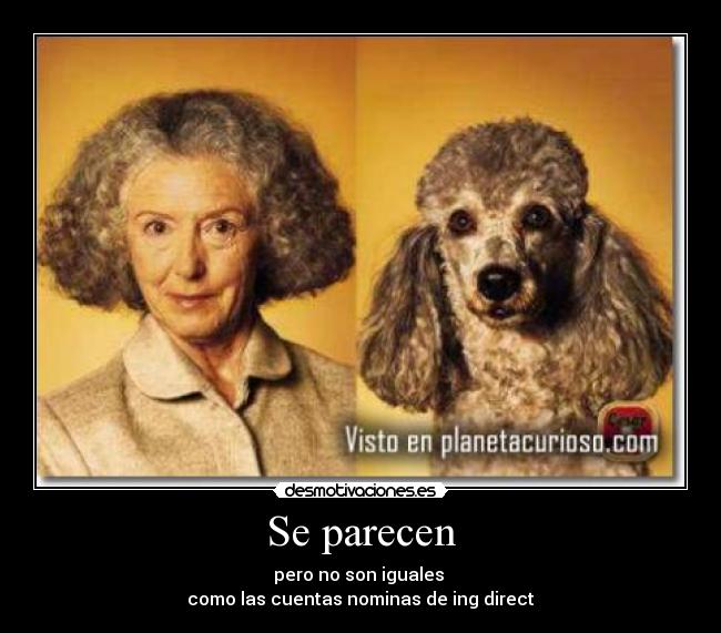 Se parecen - pero no son iguales
como las cuentas nominas de ing direct