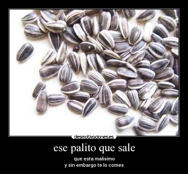 ese palito que sale - que esta malisimo
y sin embargo te lo comes