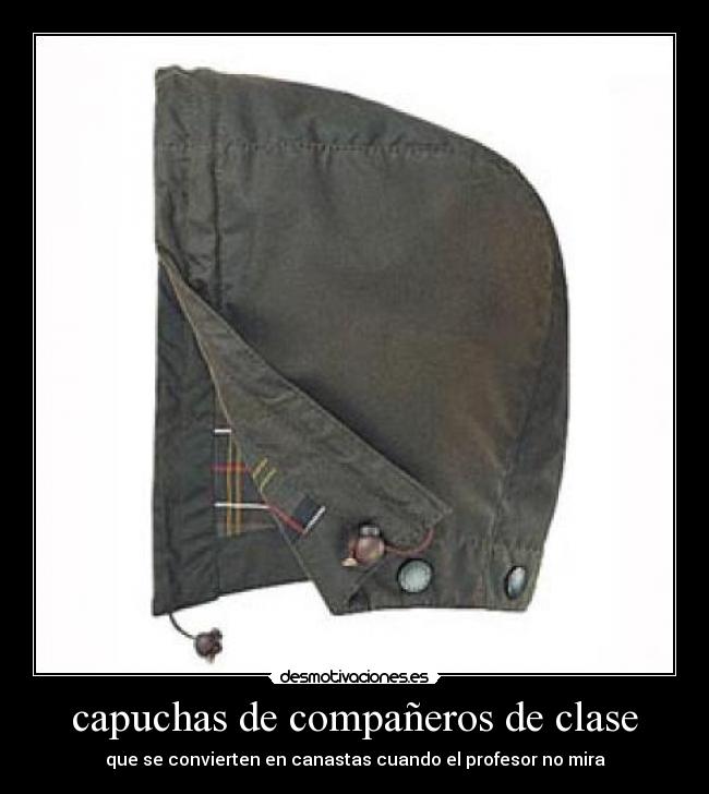 capuchas de compañeros de clase - que se convierten en canastas cuando el profesor no mira