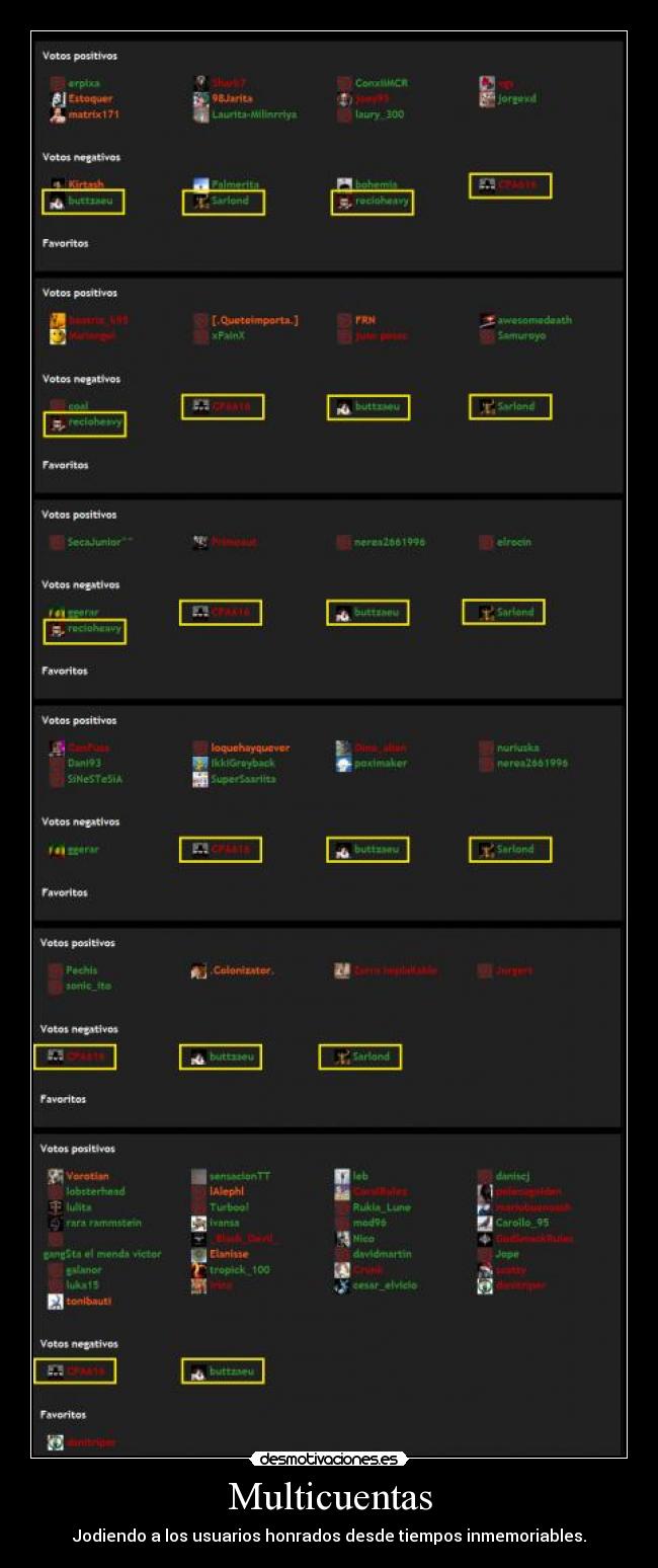 Multicuentas - Jodiendo a los usuarios honrados desde tiempos inmemoriables.