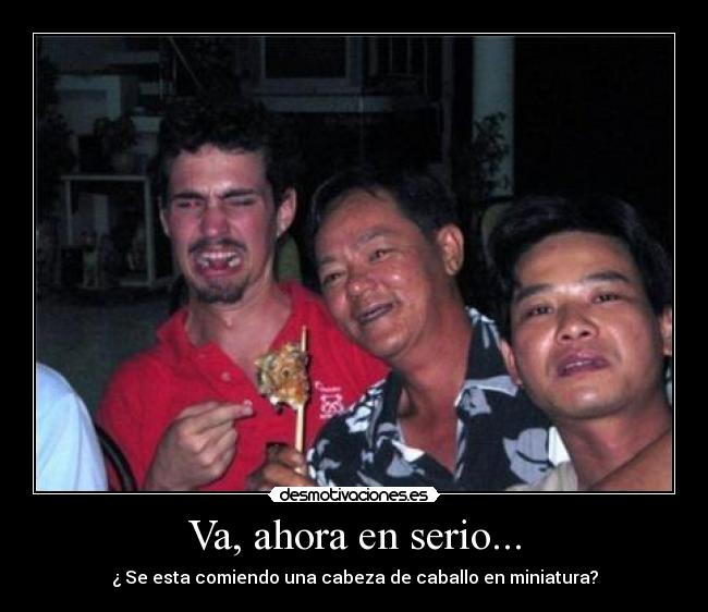 Va, ahora en serio... - ¿ Se esta comiendo una cabeza de caballo en miniatura?