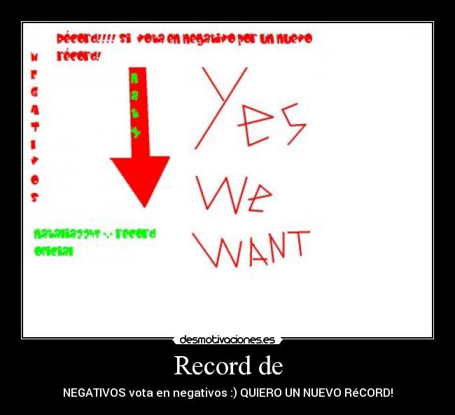Record de - NEGATIVOS vota en negativos :) QUIERO UN NUEVO RéCORD!