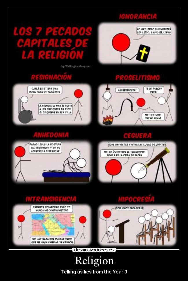 carteles religion religion contandonos mentiras desde ano desmotivaciones