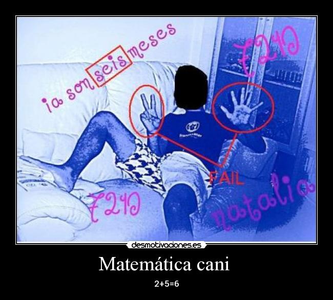 Matemática cani - 2+5=6