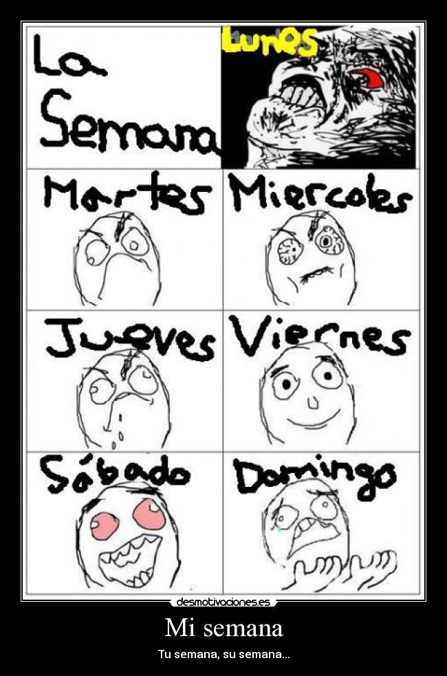 Mi semana - Tu semana, su semana...