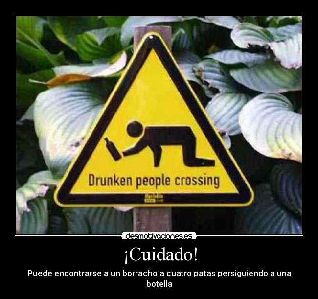 ¡Cuidado! - Puede encontrarse a un borracho a cuatro patas persiguiendo a una botella