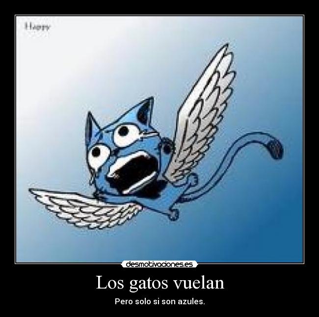 Los gatos vuelan - Pero solo si son azules.