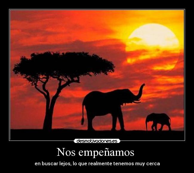 Nos empeñamos - en buscar lejos, lo que realmente tenemos muy cerca