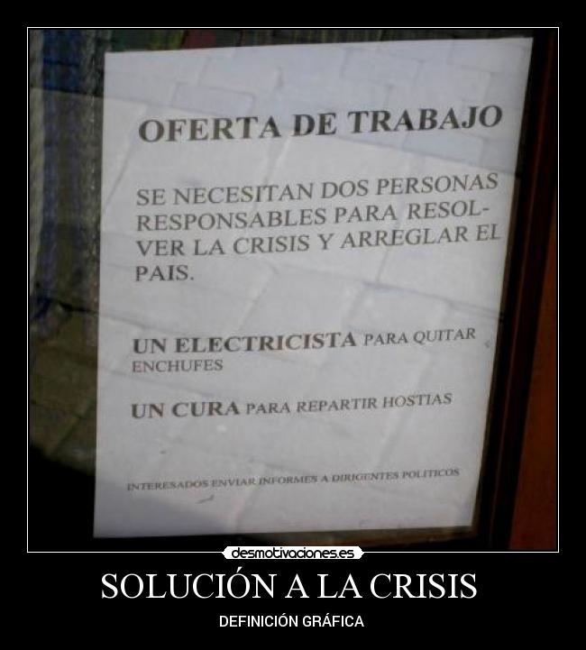 SOLUCIÓN A LA CRISIS  - DEFINICIÓN GRÁFICA 