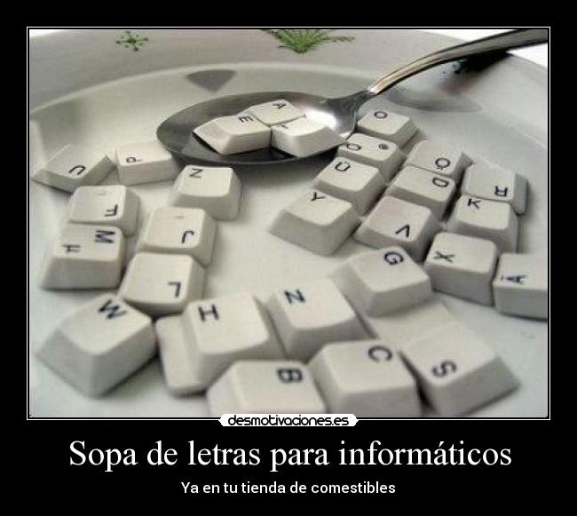 Sopa de letras para informáticos - Ya en tu tienda de comestibles