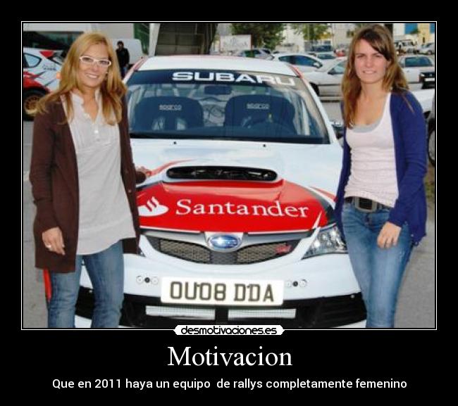 carteles angela vilarino ainoa sarasua subaru rally desmotivaciones