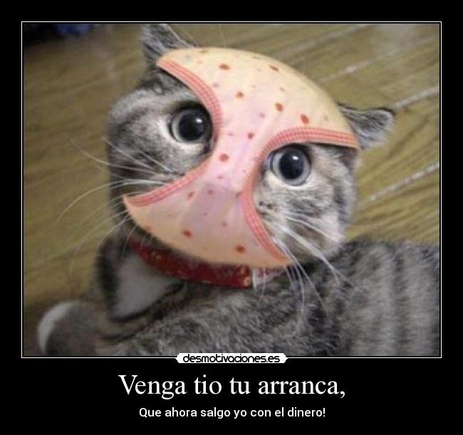 Venga tio tu arranca, - Que ahora salgo yo con el dinero!