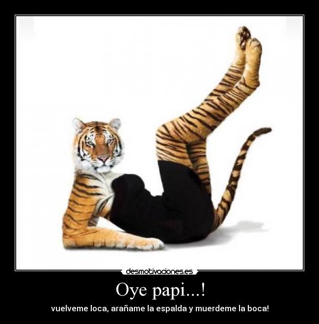 Oye papi...! - vuelveme loca, arañame la espalda y muerdeme la boca!