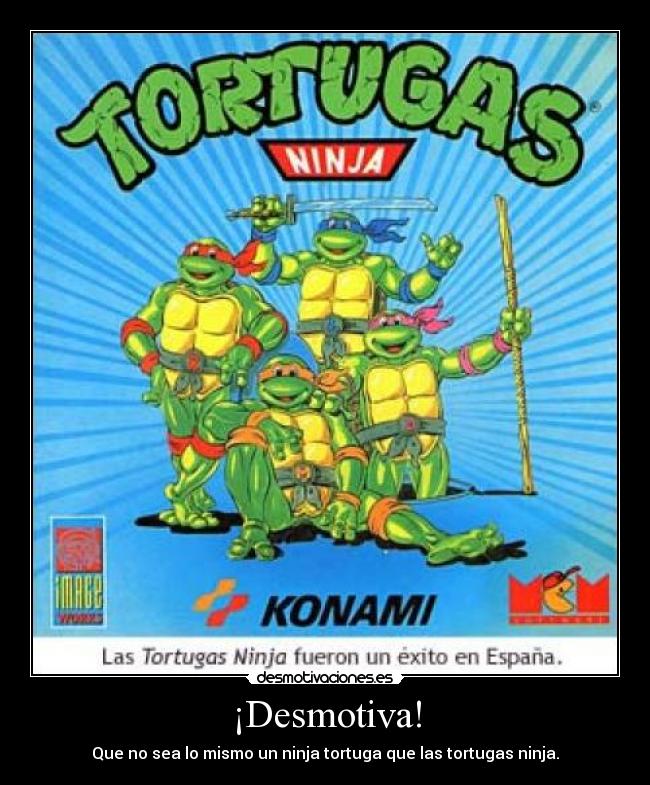 ¡Desmotiva! - Que no sea lo mismo un ninja tortuga que las tortugas ninja.