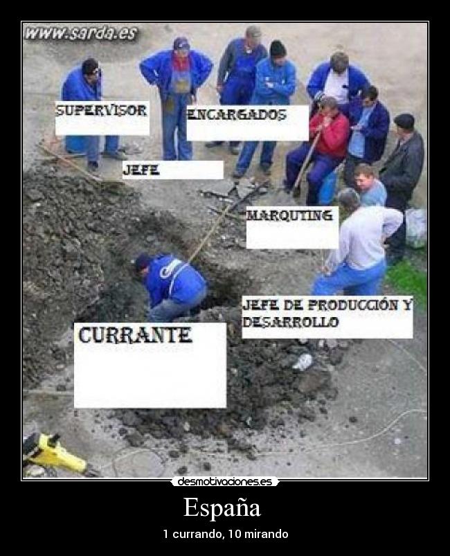 España - 1 currando, 10 mirando