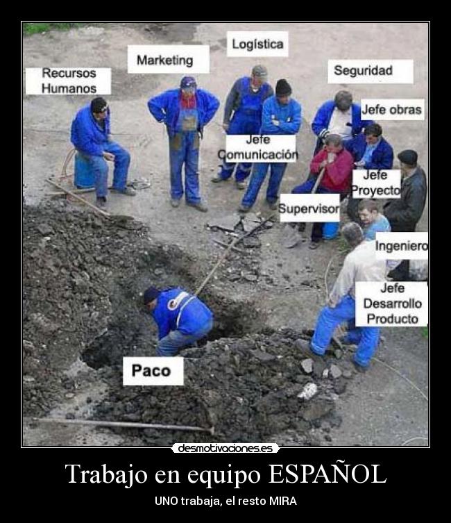 Trabajo en equipo ESPAÑOL - UNO trabaja, el resto MIRA
