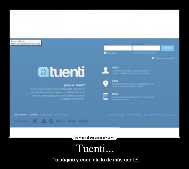 Tuenti... - ¡Tu página y cada día la de más gente!