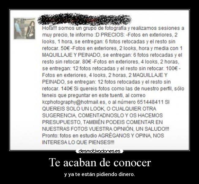 Te acaban de conocer - y ya te están pidiendo dinero.