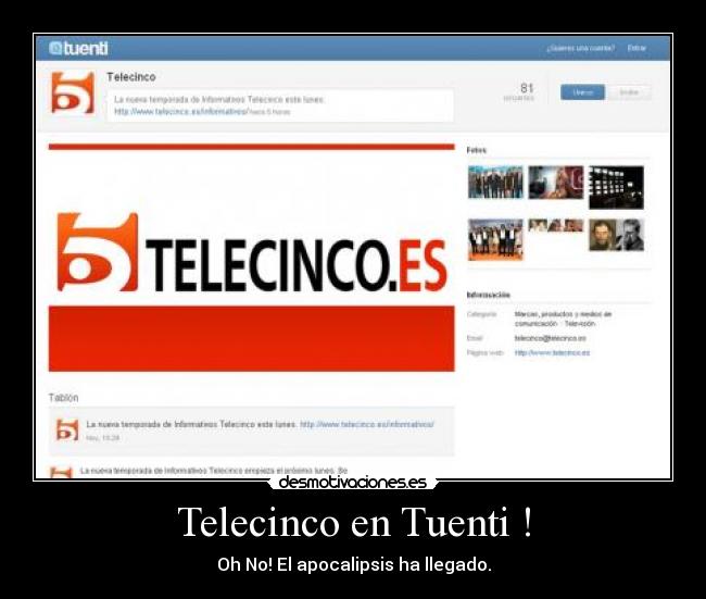 Telecinco en Tuenti ! -