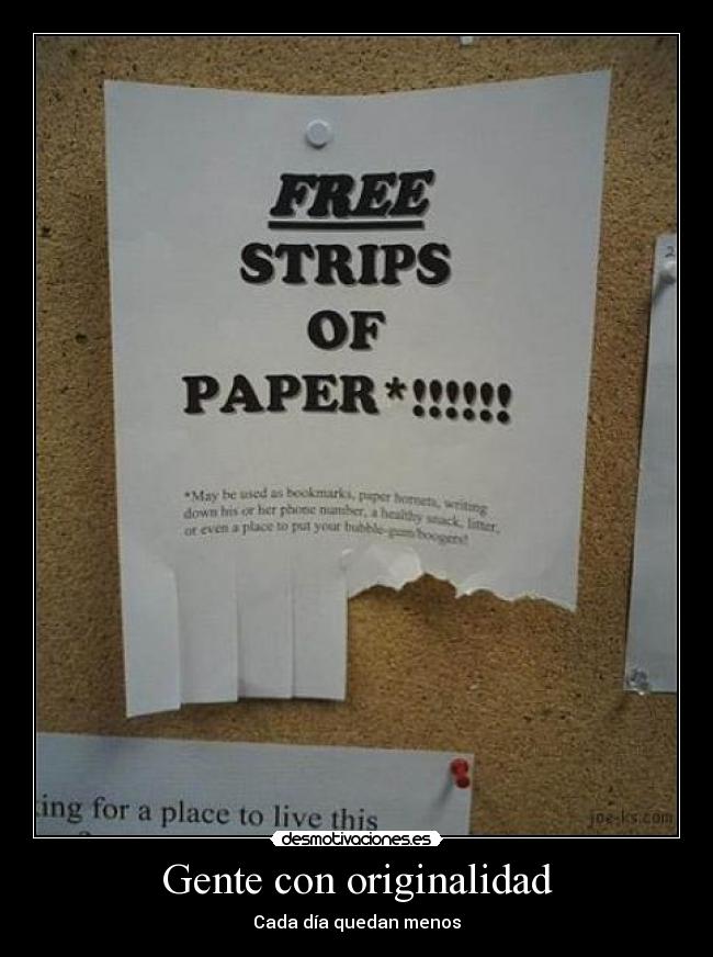 Gente con originalidad - Cada día quedan menos