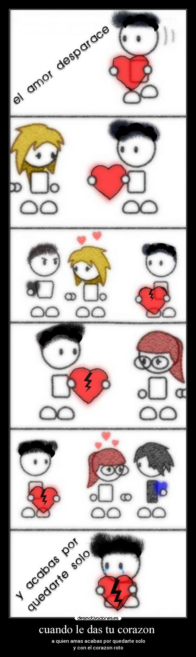 carteles corazon desamor desmotivaciones