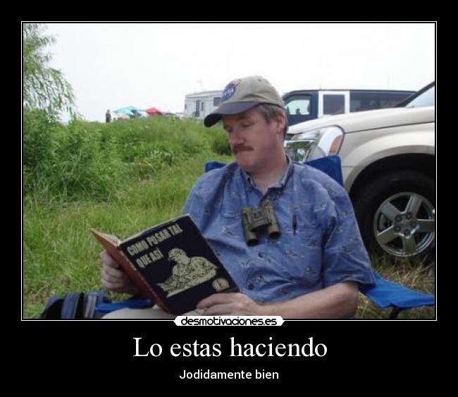 Lo estas haciendo - Jodidamente bien