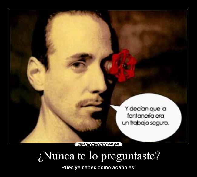 ¿Nunca te lo preguntaste? - Pues ya sabes como acabo así