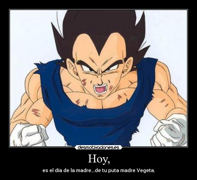 Hoy, - es el día de la madre...de tu puta madre Vegeta.