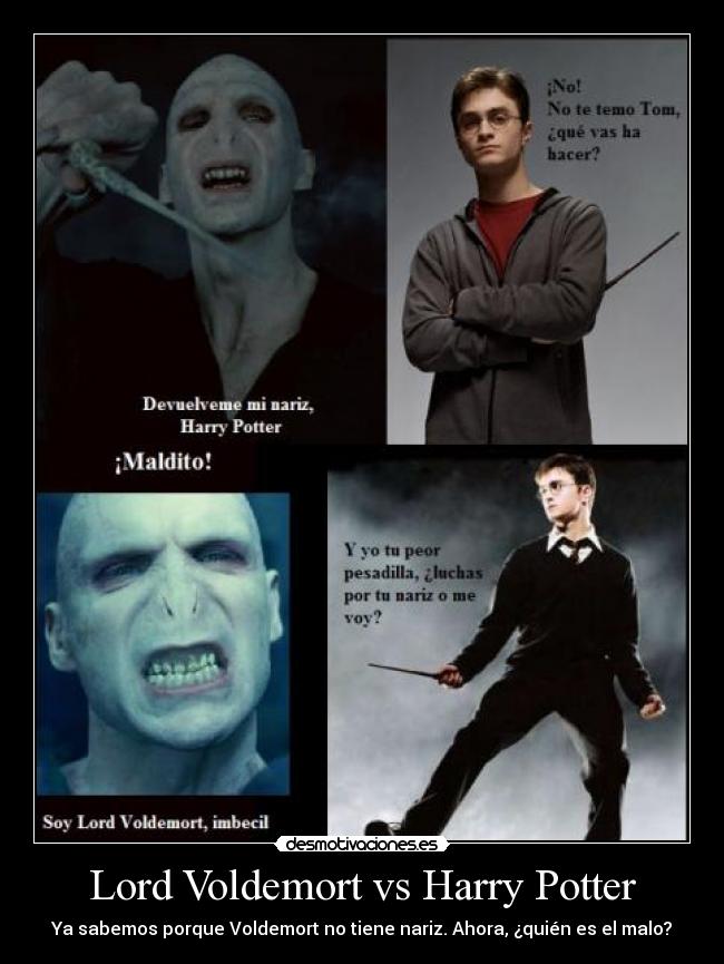 carteles lord volvemort vs harry potter malo pelea enfrentamiento desmotivaciones