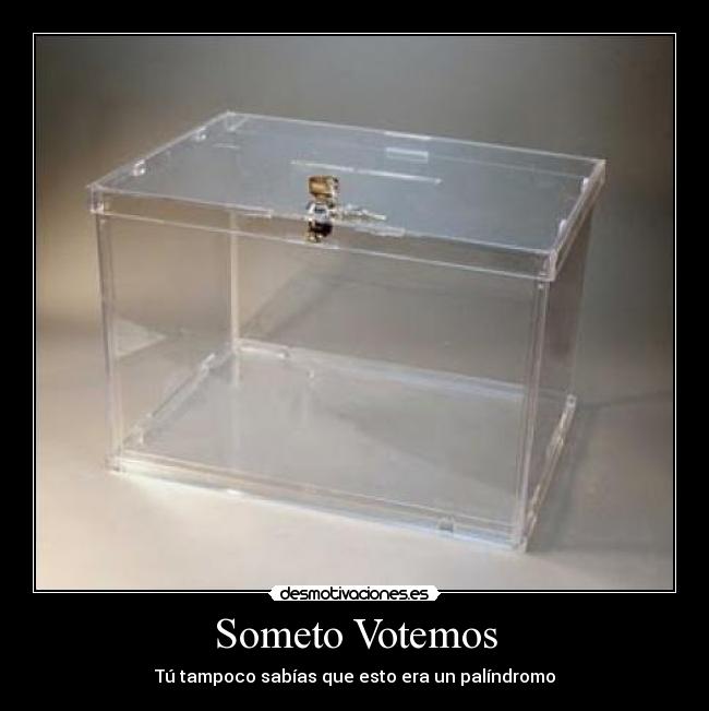 Someto Votemos - Tú tampoco sabías que esto era un palíndromo