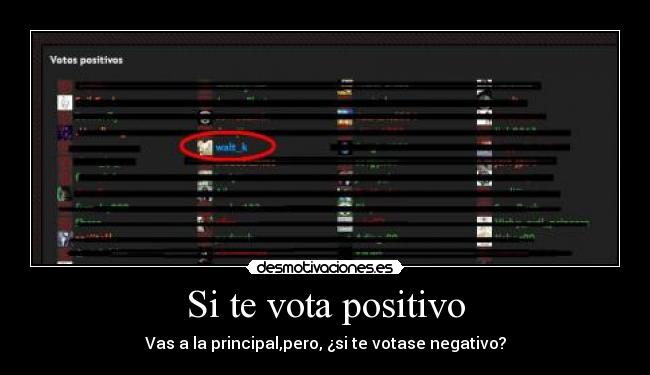 Si te vota positivo - Vas a la principal,pero, ¿si te votase negativo?