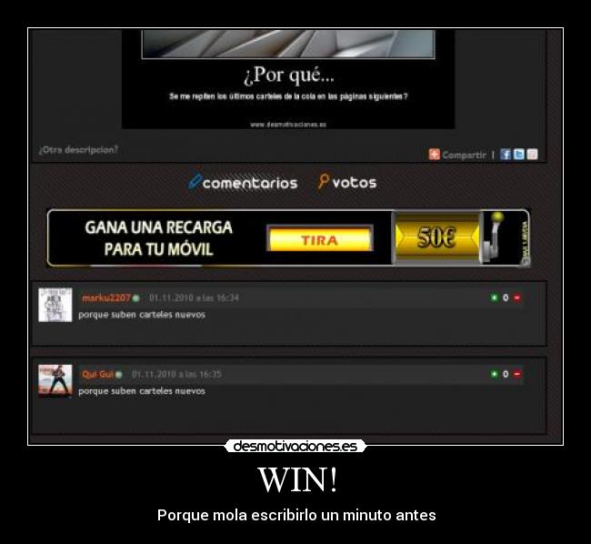 WIN! - Porque mola escribirlo un minuto antes