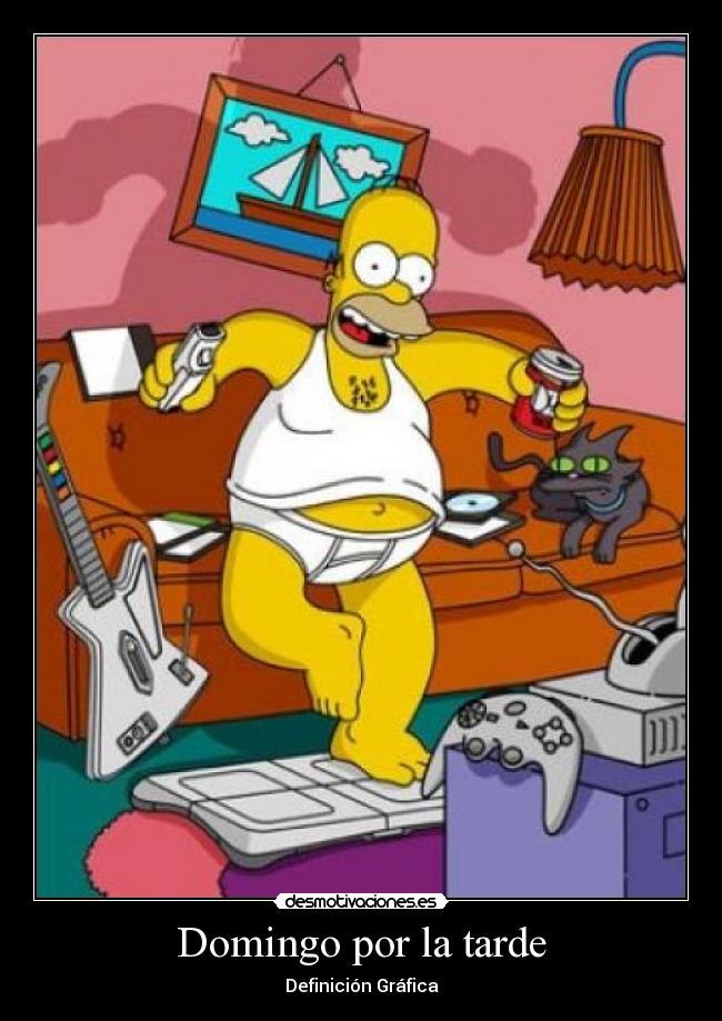 carteles domingo por tarde definicion grafica los simpsons homer wii xbox 360 desmotivaciones