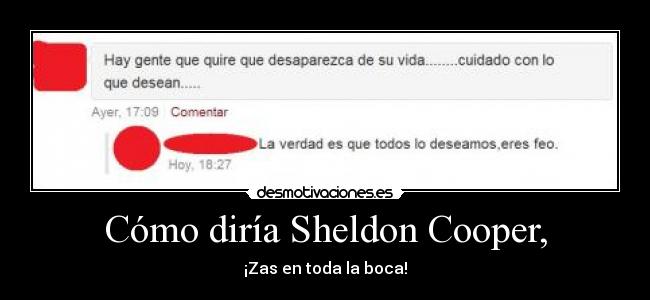 carteles zas sheldon desmotivaciones