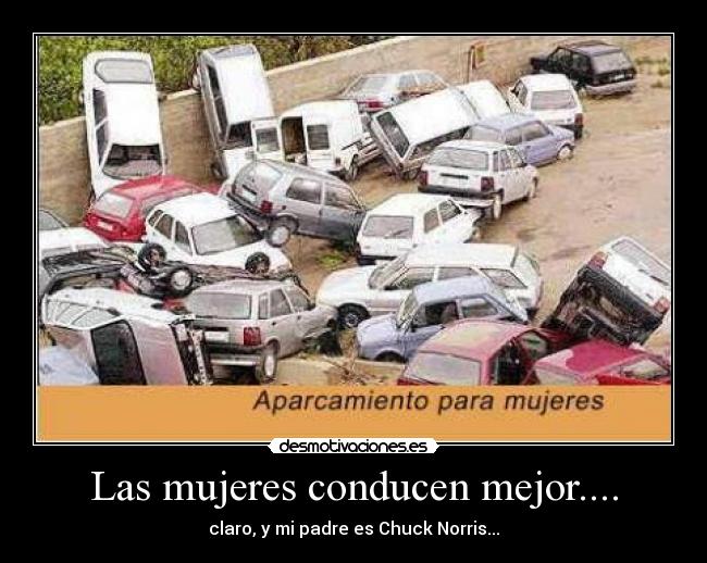 carteles chuck norris las mujeres conducen mejor desmotivaciones