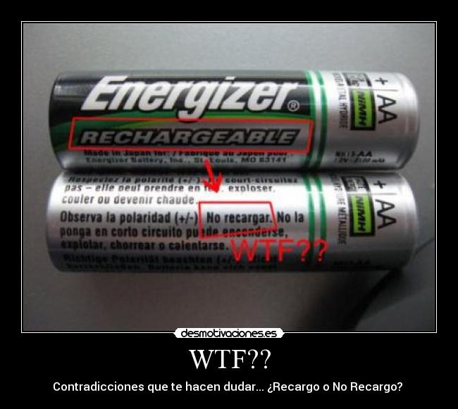 WTF?? - Contradicciones que te hacen dudar... ¿Recargo o No Recargo? 