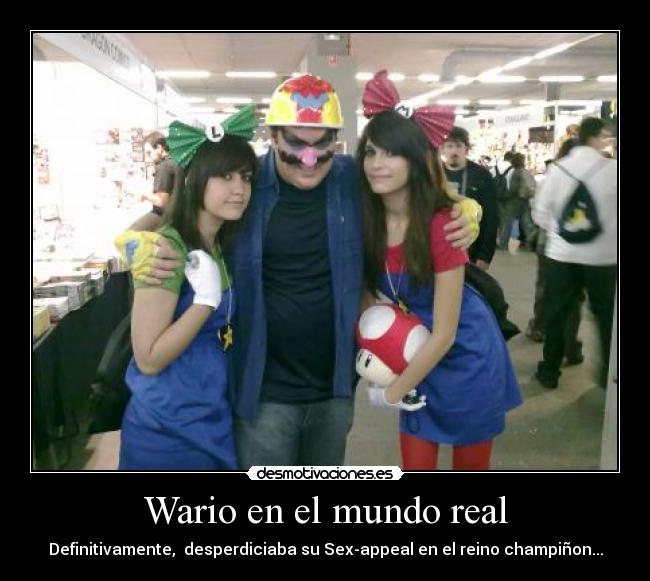 carteles mundo wario ware mario luigi reino champinon chicas friki expo-manga sexy desmotivaciones