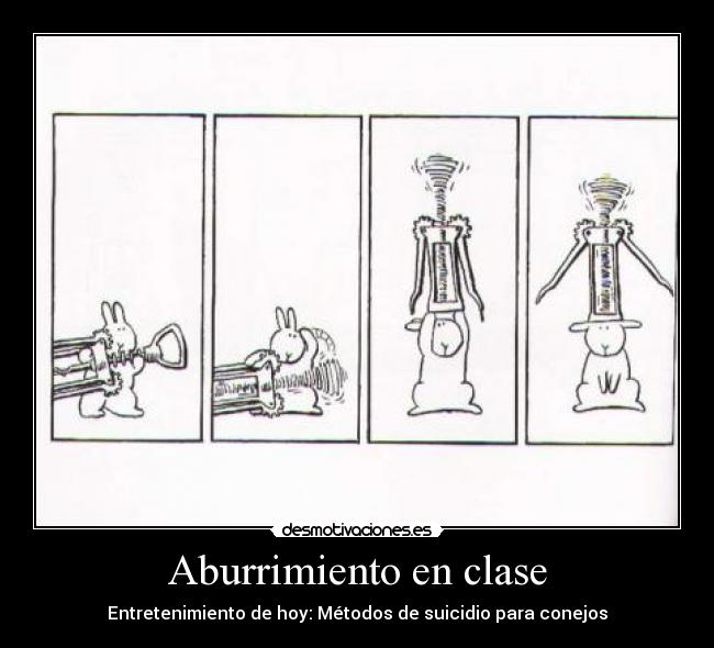 Aburrimiento en clase - Entretenimiento de hoy: Métodos de suicidio para conejos