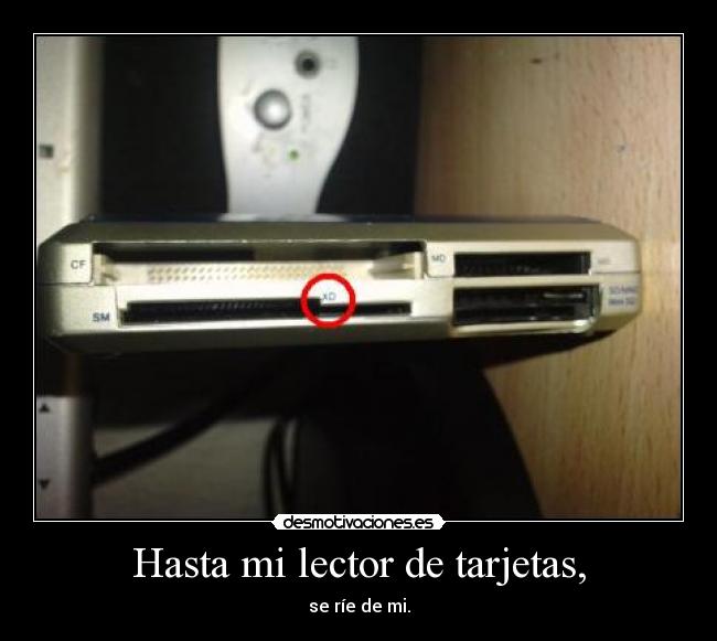 Hasta mi lector de tarjetas, - se ríe de mi.