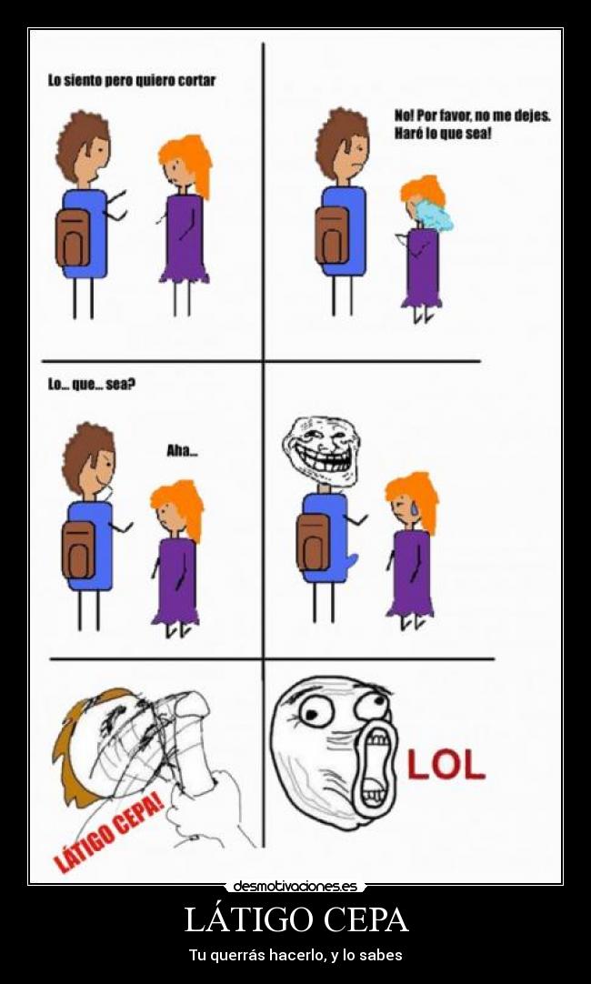 carteles lol latigo cepa troll face novia desmotivaciones