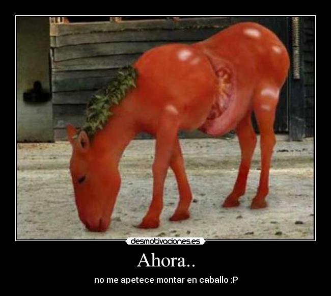 Ahora.. - no me apetece montar en caballo :P