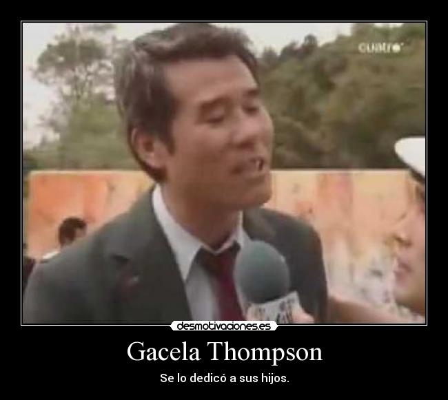 Gacela Thompson - Se lo dedicó a sus hijos.