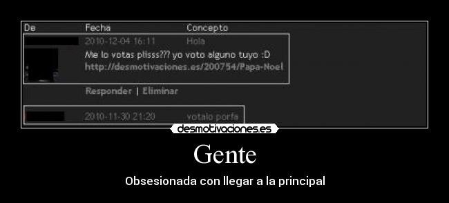 Gente - Obsesionada con llegar a la principal