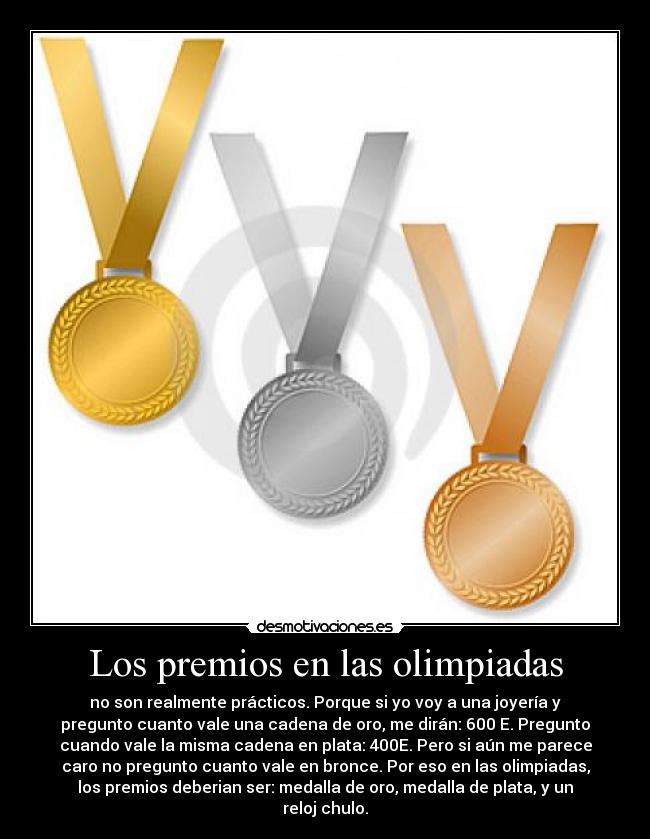 Los premios en las olimpiadas -