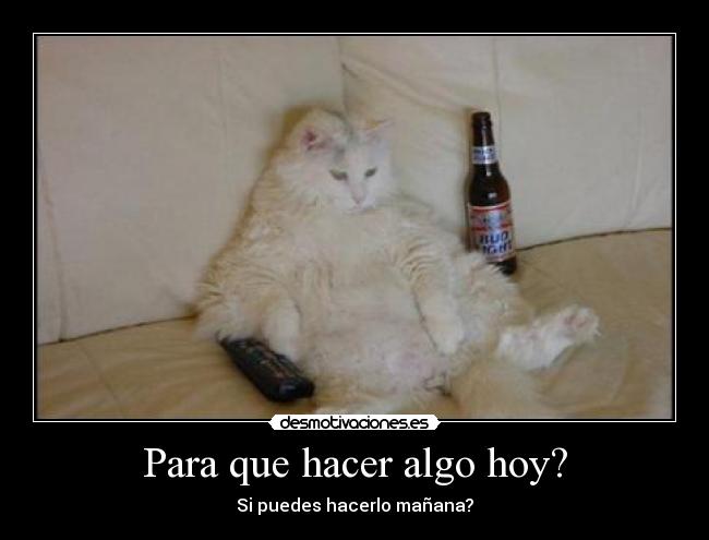 Para que hacer algo hoy? - Si puedes hacerlo mañana?