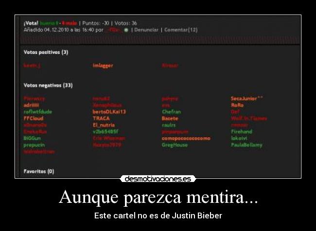 Aunque parezca mentira... - Este cartel no es de Justin Bieber